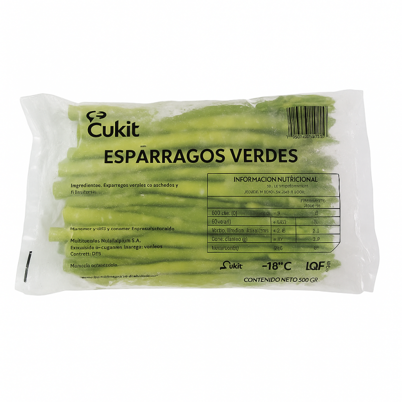 Espárragos Congelados 500 g – Tiernos, Verdes y Prácticos para Cocinar Saludable