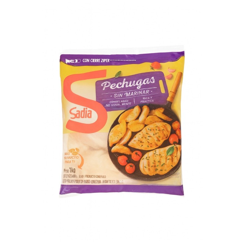 Filete de Pechuga de Pollo Sadia | Congelado IQF sin marinar 1 kg Filete de Pechuga de Pollo Sadia | Congelado IQF sin marinar 1 kg